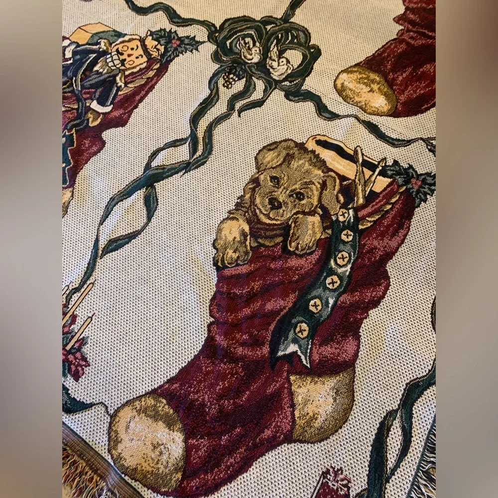 Christmas Animal‎ Tapestry Blanket Dog & Cats 65X51